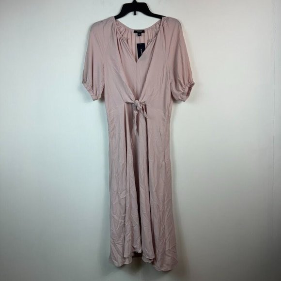 Alfani Womens XS Prairie Rose Light Pink Tie Front Maxi Dress NWT BI27 - Picture 2 of 4